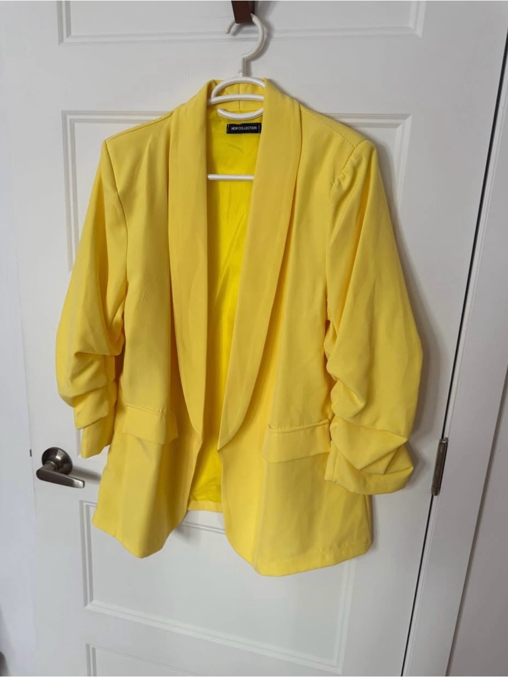 The North Face Yellow Open-Front Shawl Collar Blazer